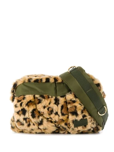 Shop Sacai Leopard Print Belt Bag In 651 Beige