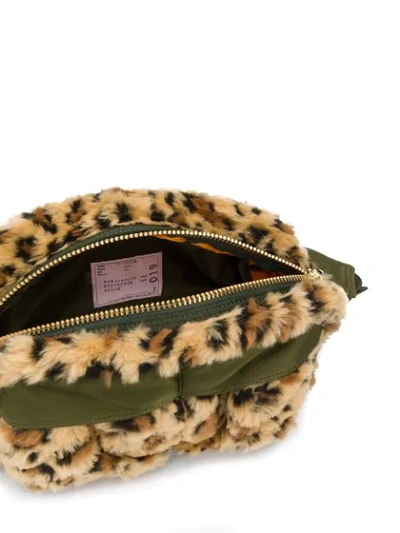 Shop Sacai Leopard Print Belt Bag In 651 Beige