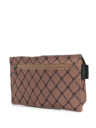 Shop Fila All-over Logo Belt Bag In Brown