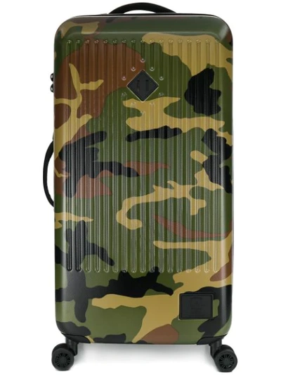 Shop Herschel Supply Co Camouflage Print Luggage Bag In Green