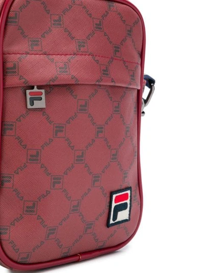 Shop Fila Logo Patch Messenger Bag In Red