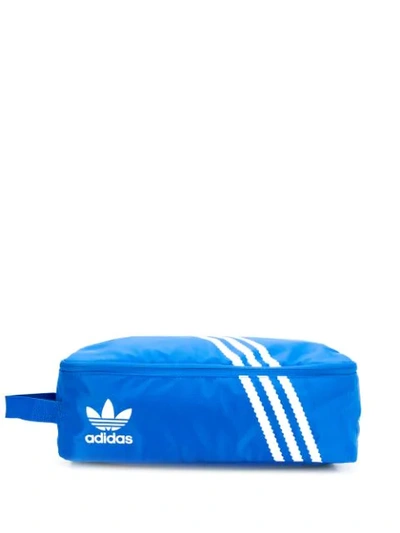 Shop Adidas Originals Logo Stripe Boot Bag In Blue