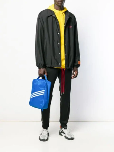 Shop Adidas Originals Logo Stripe Boot Bag In Blue