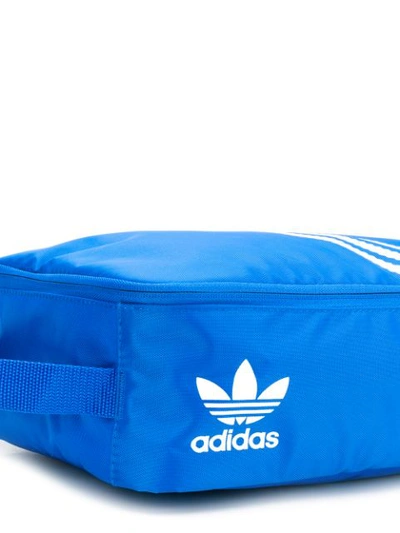 Shop Adidas Originals Logo Stripe Boot Bag In Blue