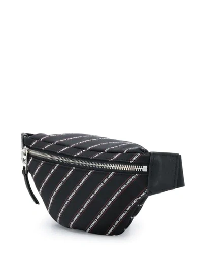 Shop Karl Lagerfeld K/stripe Logo Belt Bag In Black