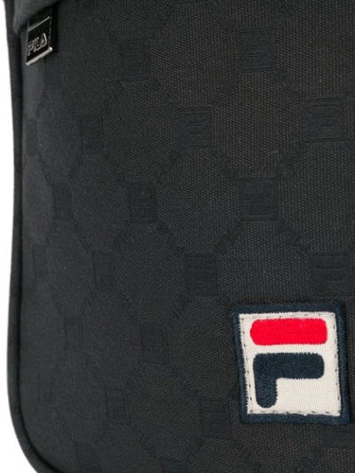 Shop Fila Contrast Logo Messenger Bag In Black