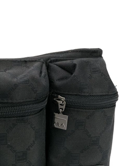 Shop Fila All-over Logo Belt Bag In Black
