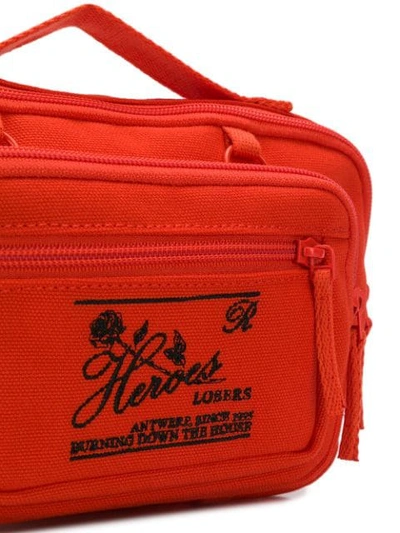 Shop Raf Simons Embroidered Belt Bag In Orange