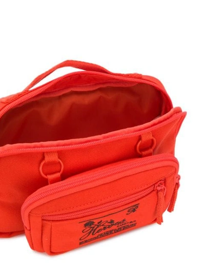 Shop Raf Simons Embroidered Belt Bag In Orange