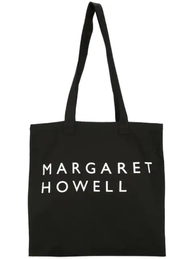 MARGARET HOWELL LOGO SHOPPER TOTE - 黑色