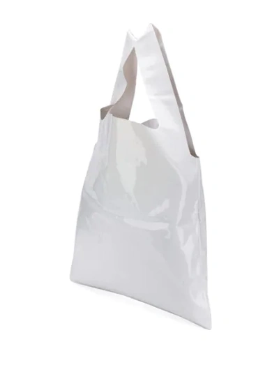 Shop Maison Margiela Number Print Shopper Tote In White