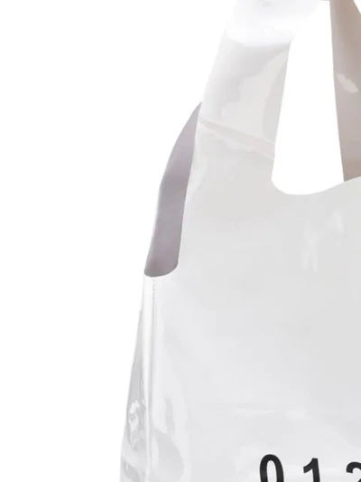 Shop Maison Margiela Number Print Shopper Tote In White