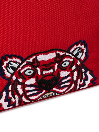 Shop Kenzo Tiger Embroidered Clutch In Red
