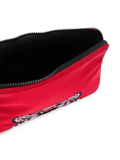 Shop Kenzo Tiger Embroidered Clutch In Red