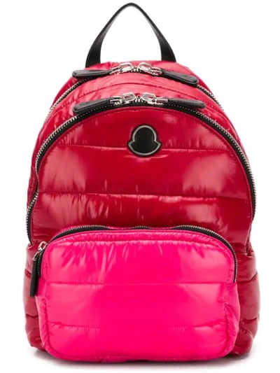 Shop Moncler Logo Quilted Backpack - Red
