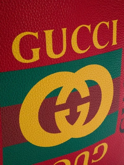 Shop Gucci Printed Backpack In Red