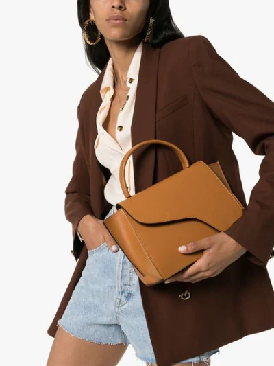 Shop Atp Atelier Volterra Shoulder Bag In Brown