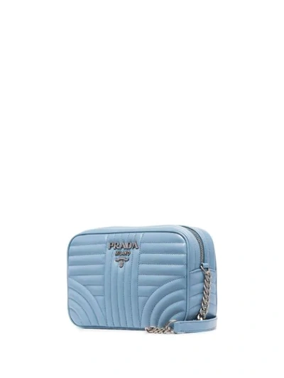 Shop Prada Diagramme Crossbody Bag In Blue