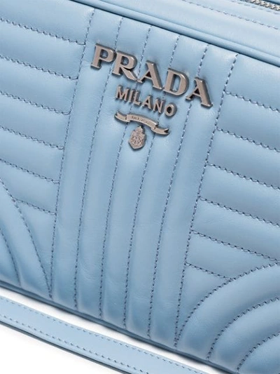 Shop Prada Diagramme Crossbody Bag In Blue