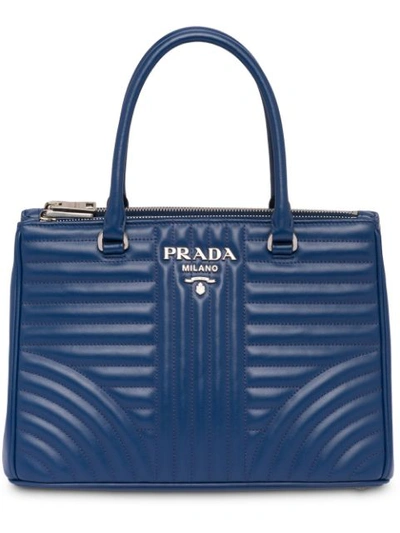 Shop Prada 'diagramme' Handtasche In Blau