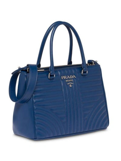 Shop Prada 'diagramme' Handtasche In Blau