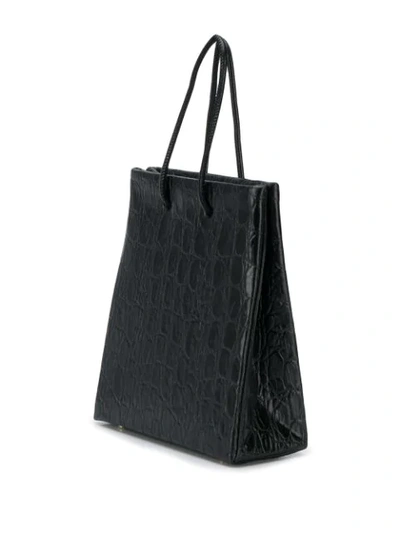Shop Medea Crocodile-effect Tote Bag In Black