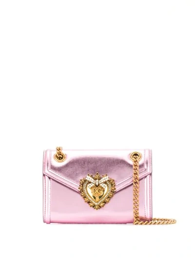 Shop Dolce & Gabbana Small Devotion Shoulder Bag In Pink