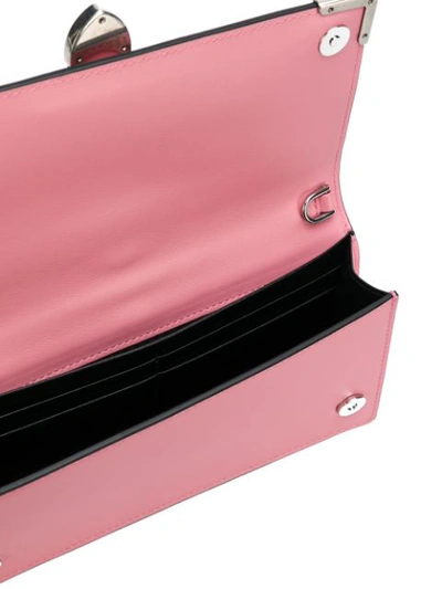 Shop Prada Studded Clutch In Pink