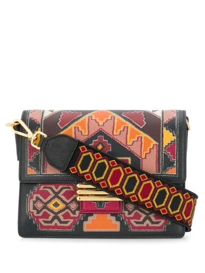 Shop Etro Aztec Print Cross Body Bag In Brown