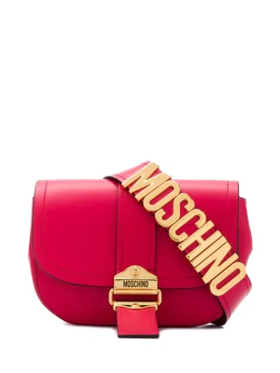 Shop Moschino Logo Plaque Belt Bag In Pink