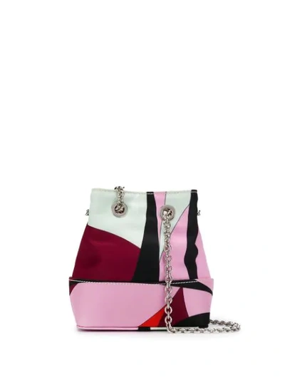 Shop Emilio Pucci Alex Print Mini Bonita Bag In 051 Nero/bordeaux