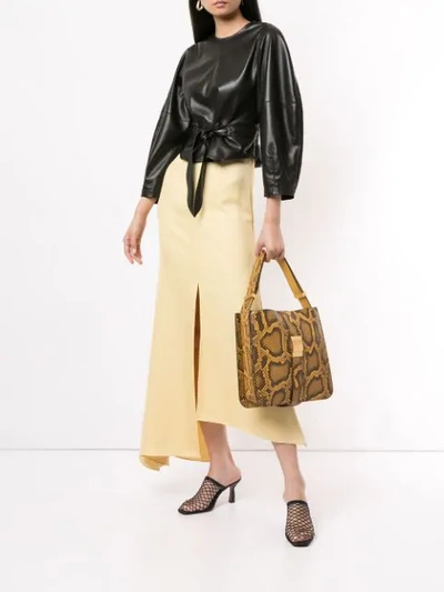 Shop Bottega Veneta Square Hobo Shoulder Bag In Yellow