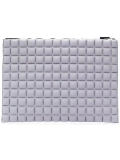 Shop No Ka'oi Chocolate Bar Quilted Clutch In Grey