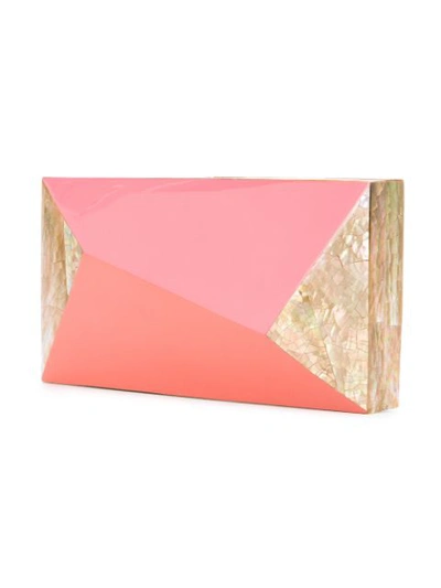 Shop Rafe Geometric Shell Clutch Bag - Pink