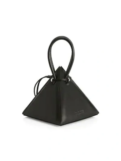 Shop Nita Suri Lia Pyramid Leather Top Handle Bag In Black
