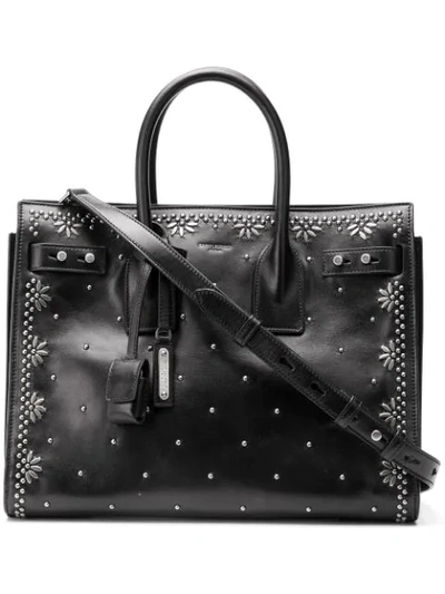 Shop Saint Laurent Studded Sac De Jour Tote In Black