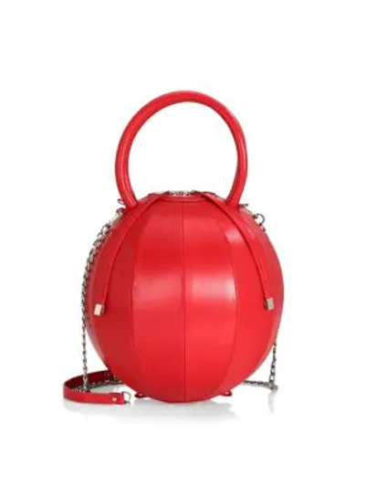 Shop Nita Suri Pilo Sphere Leather Top Handle Bag In Red