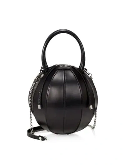Shop Nita Suri Pilo Sphere Leather Top Handle Bag In Black