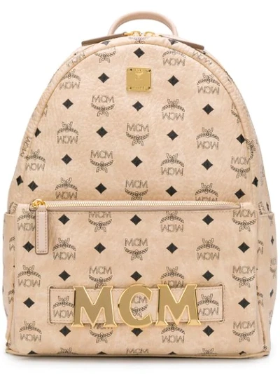 Shop Mcm Trilogie Stark Backpack - Neutrals
