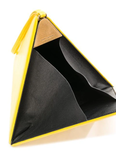 Shop Saint Laurent Triangle Shaped Mini Bag  In Yellow