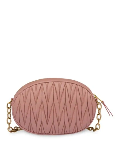 Shop Miu Miu Matelassé Nappa Leather Bandoleer Bag In Pink