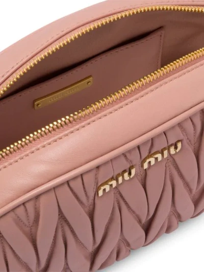 Shop Miu Miu Matelassé Nappa Leather Bandoleer Bag In Pink