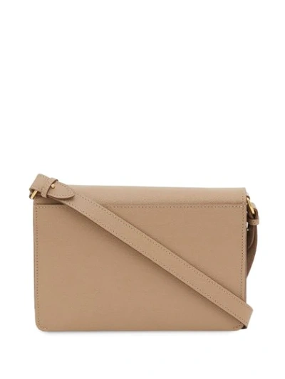 Shop Burberry Small Monogram Crossbody Bag In Neutrals