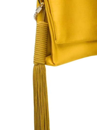 Shop Galvan Tassel Detail Shoulder Bag In Yellow