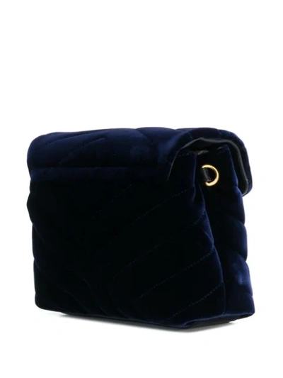 Shop Saint Laurent Loulou Velvet Shoulder Bag In Black