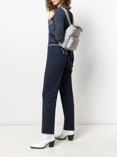 Shop Valentino Garavani Rockstud Spike Backpack In Grey