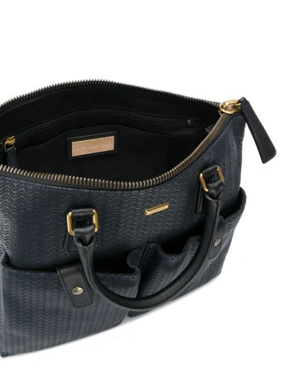 Shop Zanellato Front Pocket Tote Bag In 35 Blu Notte