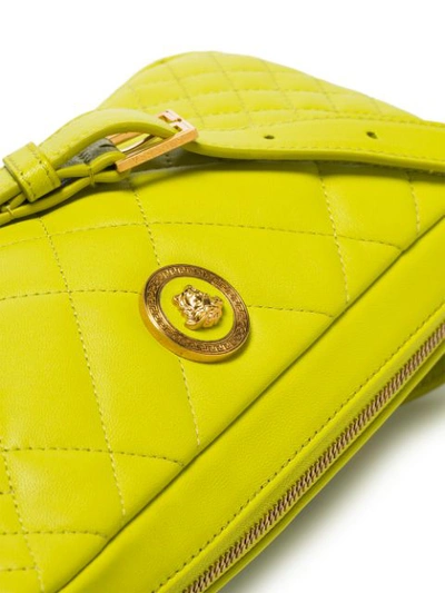 Shop Versace Quilted Medusa Belt Bag In Green