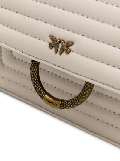 Shop Pinko Ornate Ring Shoulder Baga Ant In Neutrals