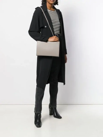 Shop Aesther Ekme Snap-shut Shoulder Bag In Grey